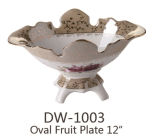 Dw-1003 Ceramic & Porcelain Oval Fruit Plate 12``